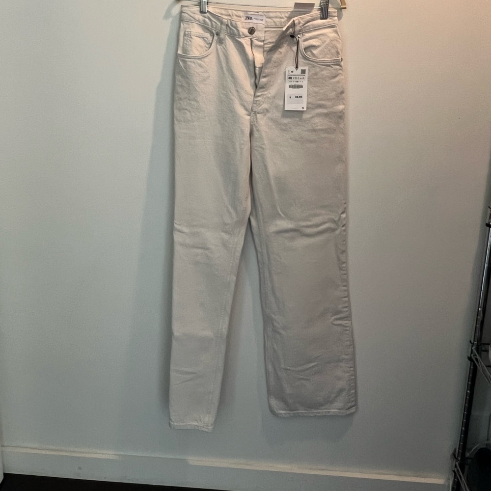 Zara wide leg jeans in ecru